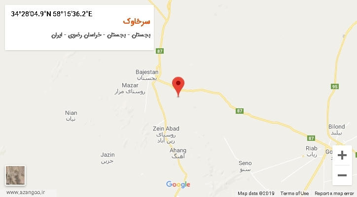 روستای سرخاوک بر روی نقشه