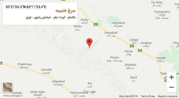 روستای سرخ خدیجه بر روی نقشه