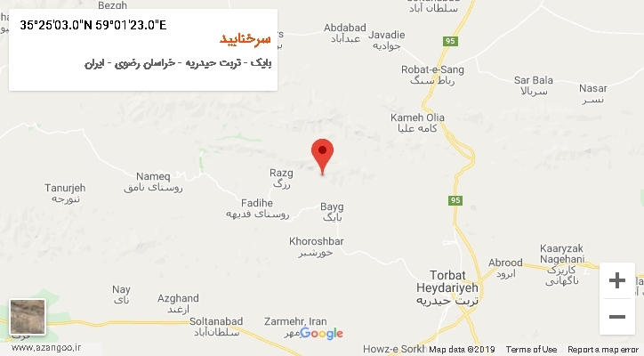 روستای سرخنابید بر روی نقشه