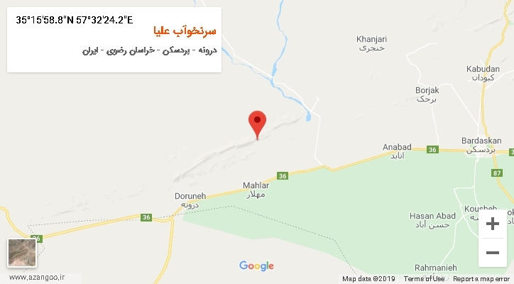 روستای سرنخوآب علیا بر روی نقشه