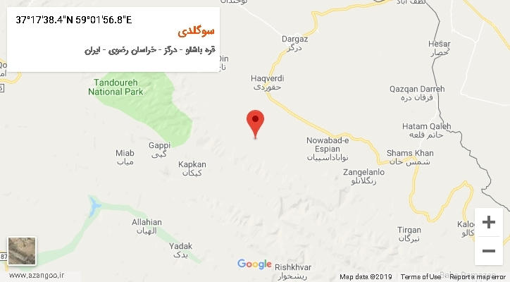 روستای سوگلدی بر روی نقشه