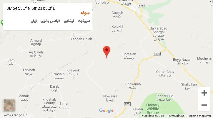 روستای سوله بر روی نقشه