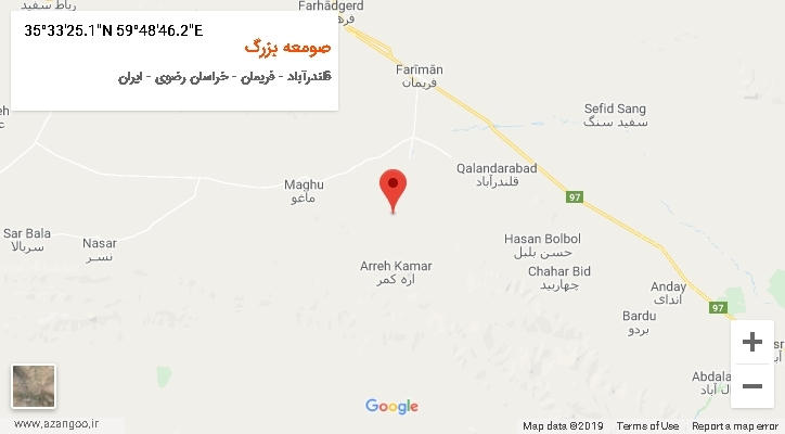 روستای صومعه بزرگ بر روی نقشه