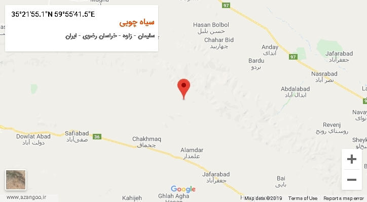 روستای سیاه چوبی بر روی نقشه