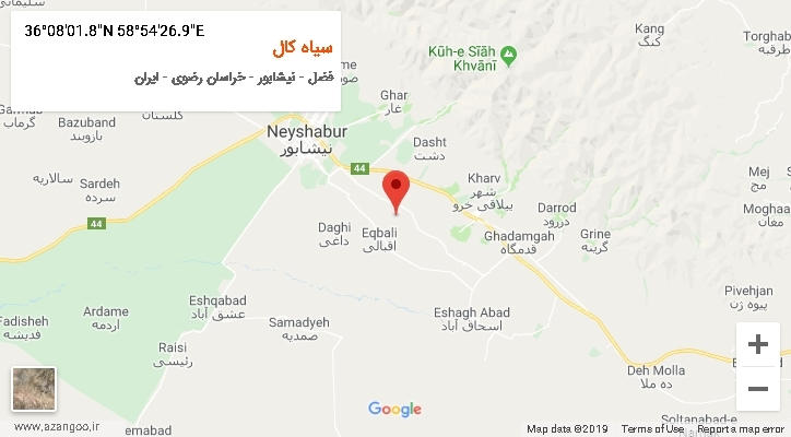 روستای سیاه کال بر روی نقشه