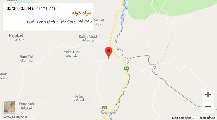 روستای سیاه خوله بر روی نقشه