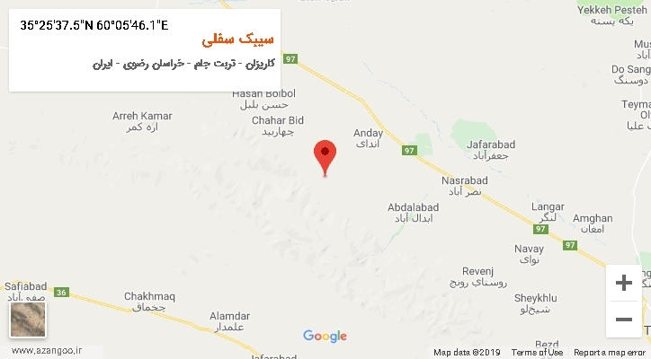 روستای سیبک سفلی بر روی نقشه