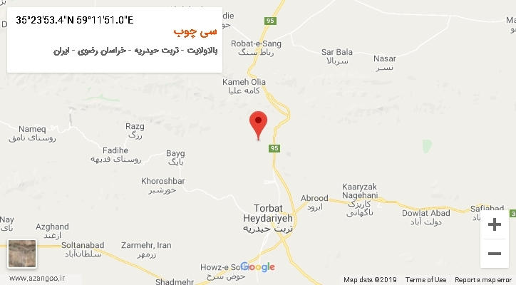 روستای سی چوب بر روی نقشه