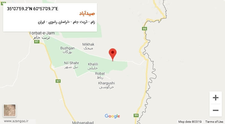 روستای صیدآباد بر روی نقشه