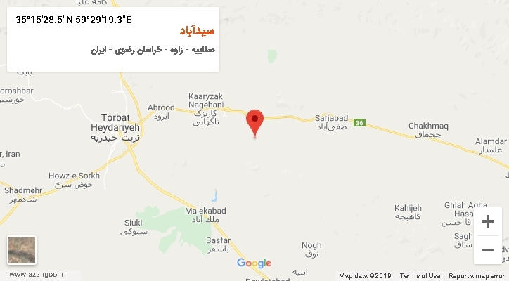روستای سیدآباد بر روی نقشه