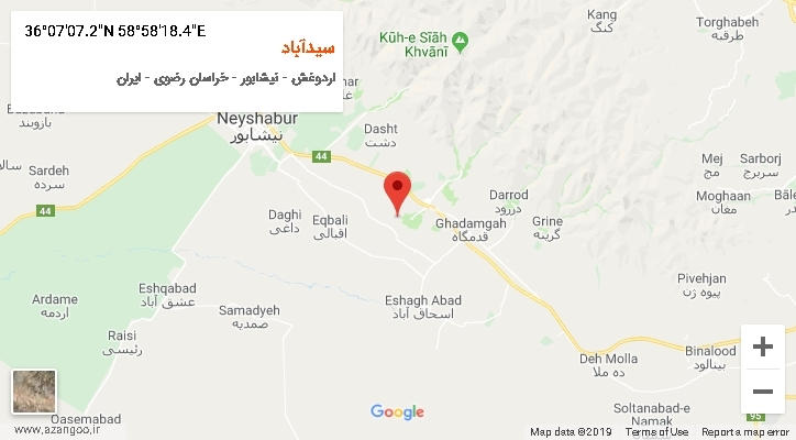 روستای سیدآباد بر روی نقشه