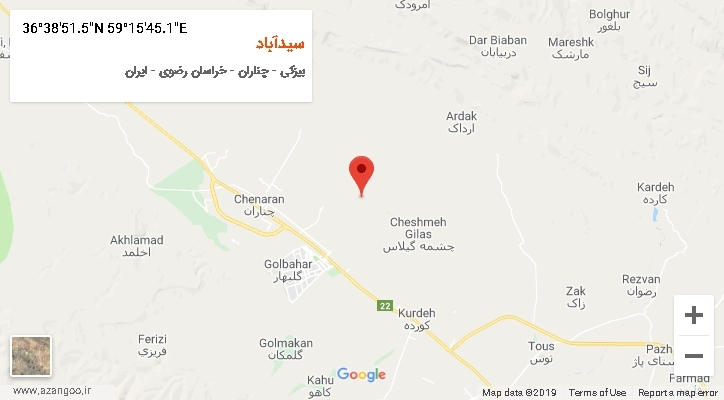روستای سیدآباد بر روی نقشه
