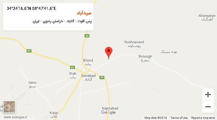روستای سیدآباد بر روی نقشه