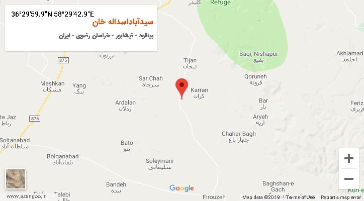 روستای سیدآباداسداله خان بر روی نقشه