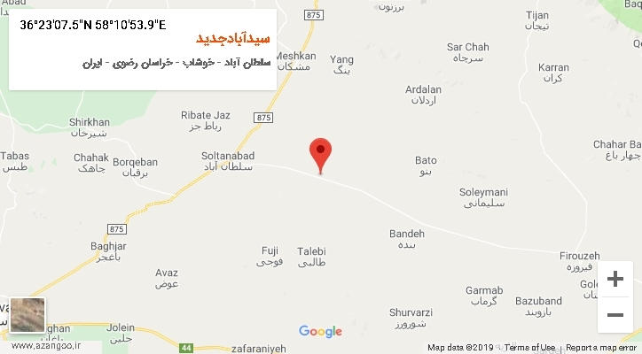 روستای سیدآبادجدید بر روی نقشه
