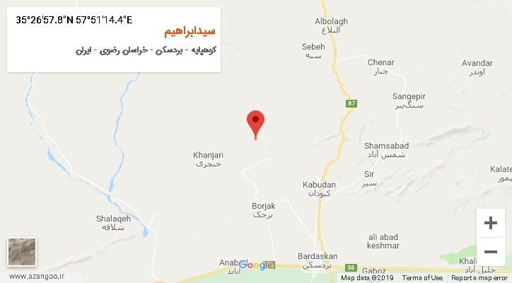 روستای سیدابراهیم بر روی نقشه