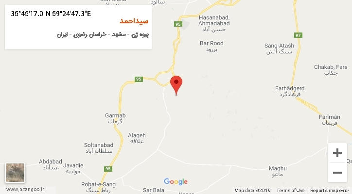 روستای سیداحمد بر روی نقشه