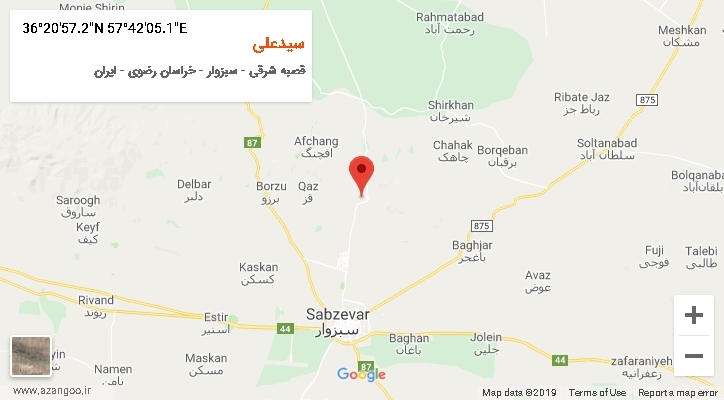 روستای سیدعلی بر روی نقشه