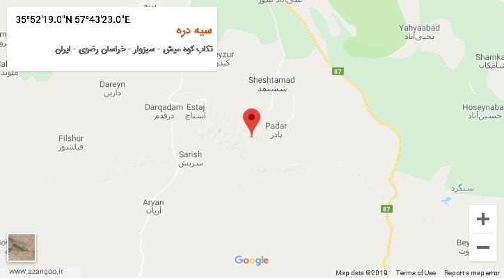 روستای سیه دره بر روی نقشه