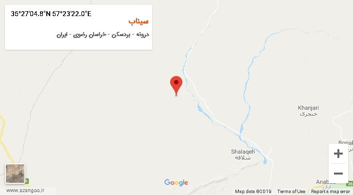 روستای سیناب بر روی نقشه