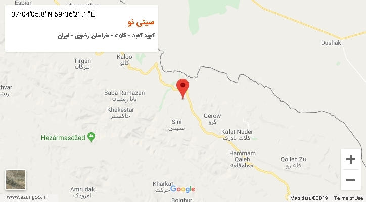 روستای سینی نو بر روی نقشه