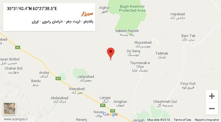 روستای سیرزار بر روی نقشه