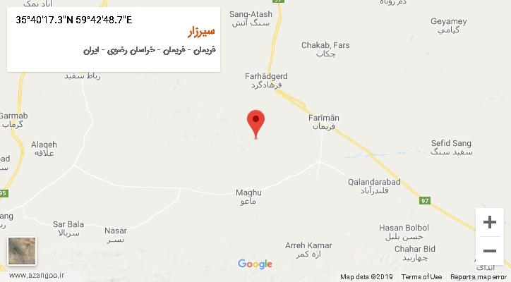 روستای سیرزار بر روی نقشه