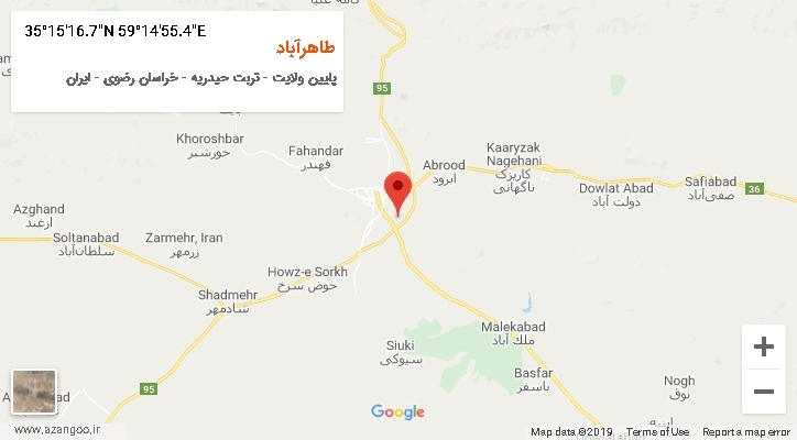 روستای طاهرآباد بر روی نقشه