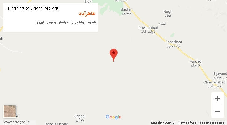 روستای طاهرآباد بر روی نقشه