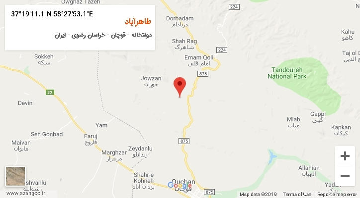 روستای طاهرآباد بر روی نقشه