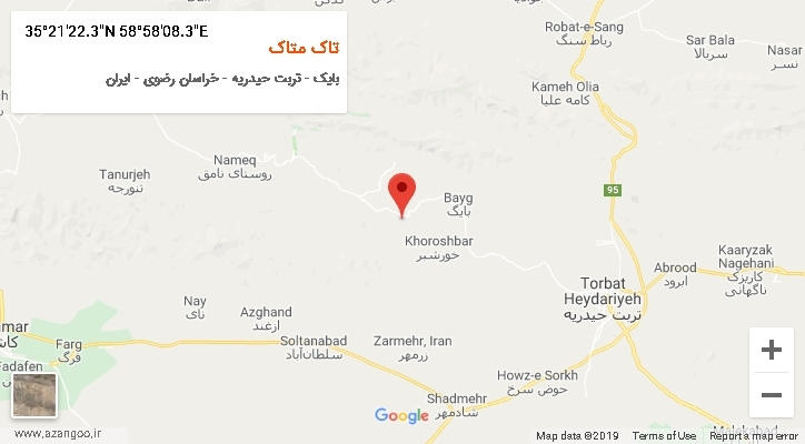 روستای تاک متاک بر روی نقشه