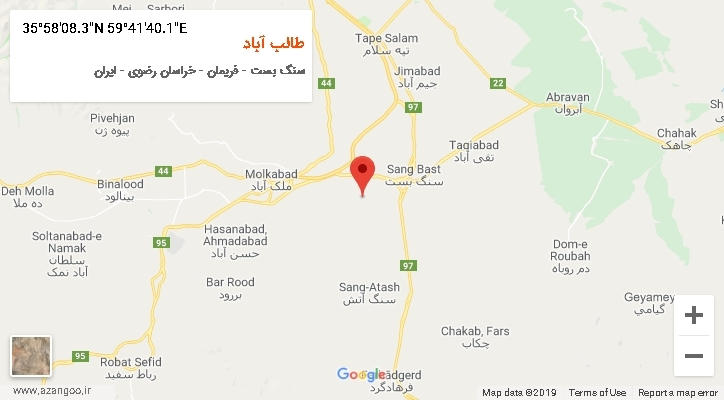روستای طالب آباد بر روی نقشه