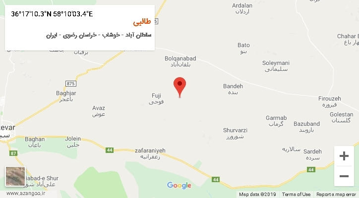 روستای طالبی بر روی نقشه