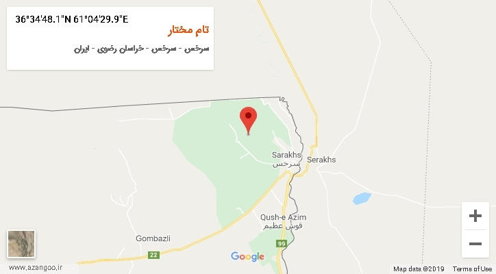 روستای تام مختار بر روی نقشه