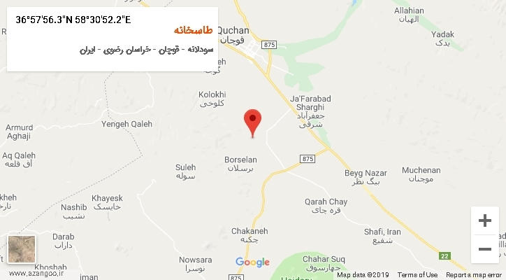 روستای طاسخانه بر روی نقشه