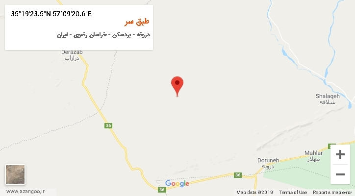 روستای طبق سر بر روی نقشه