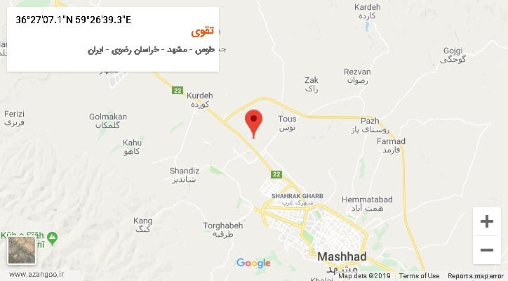 روستای تقوی بر روی نقشه