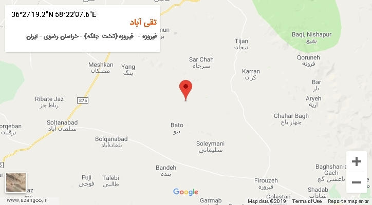 روستای تقی آباد بر روی نقشه
