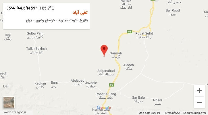 روستای تقی آباد بر روی نقشه