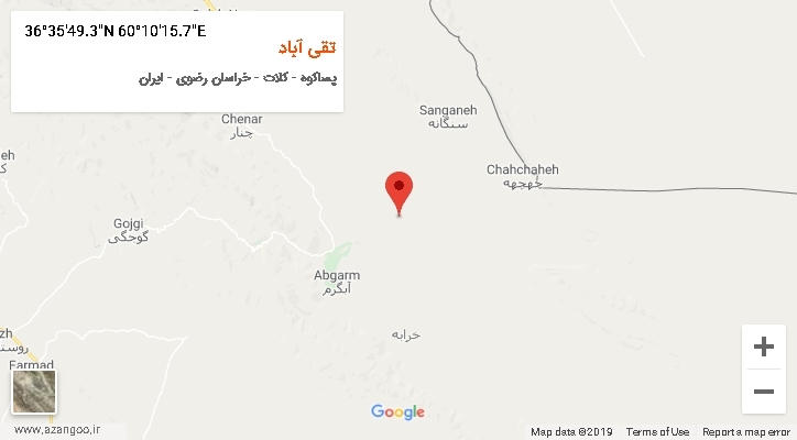 روستای تقی آباد بر روی نقشه