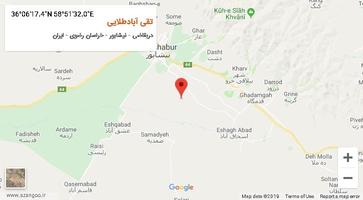 روستای تقی آبادطلایی بر روی نقشه