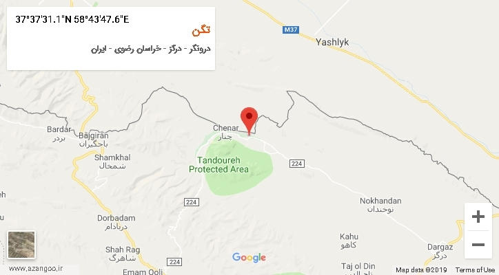 روستای تگن بر روی نقشه