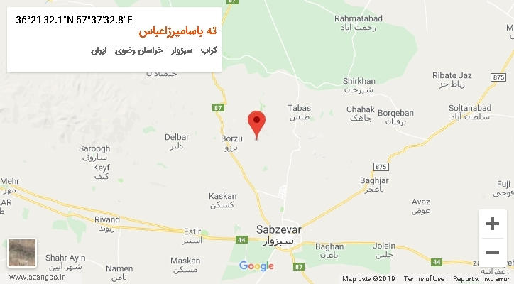 روستای ته باسامیرزاعباس بر روی نقشه