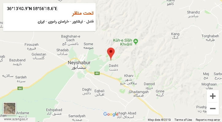 روستای تحت منظر بر روی نقشه