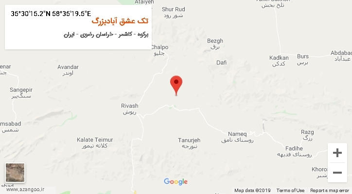 روستای تک عشق آبادبزرگ بر روی نقشه