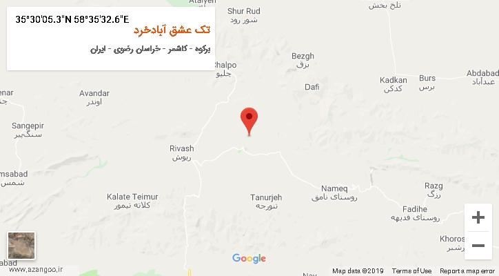 روستای تک عشق آبادخرد بر روی نقشه