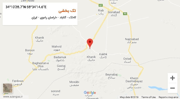 روستای تک بخشی بر روی نقشه