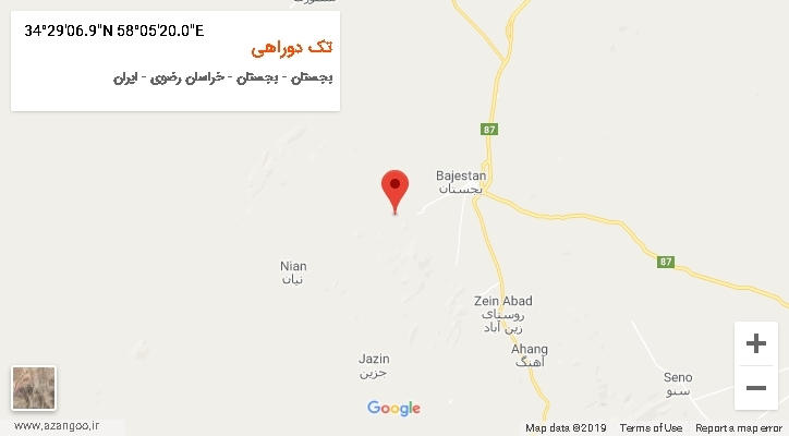 روستای تک دوراهی بر روی نقشه