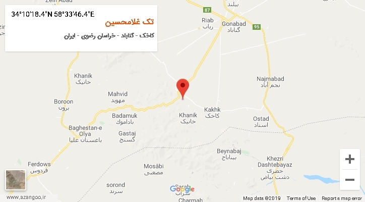 روستای تک غلامحسین بر روی نقشه