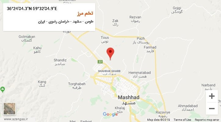 روستای تخم مرز بر روی نقشه